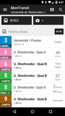 MonTransit STS Bus (Sherbrooke) android App screenshot 2